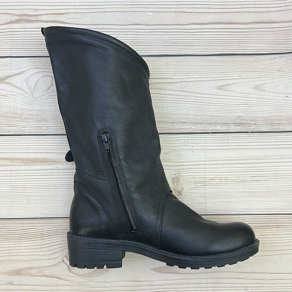 Coolway Alida Moto Boots Womens 39 EU/8-8.5 US Black Leather Biker Buckle Spain - Picture 5 of 16